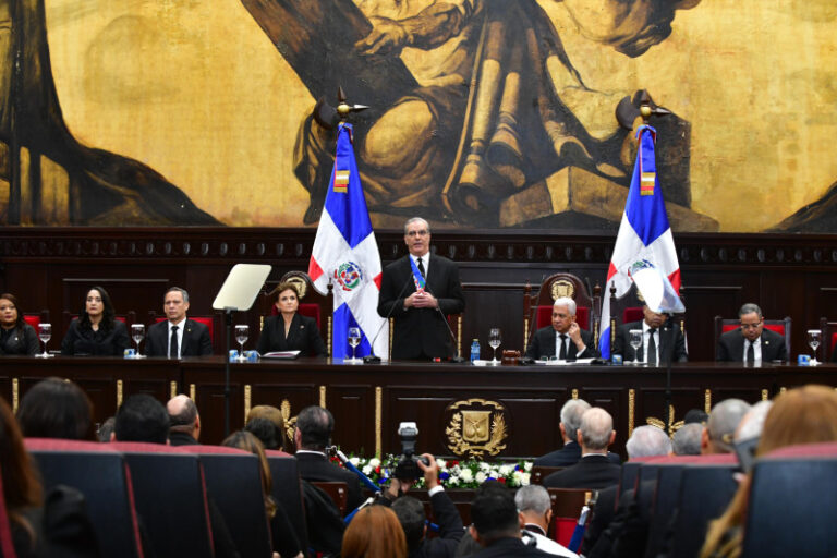 Abinader en su rendición de cuentas El