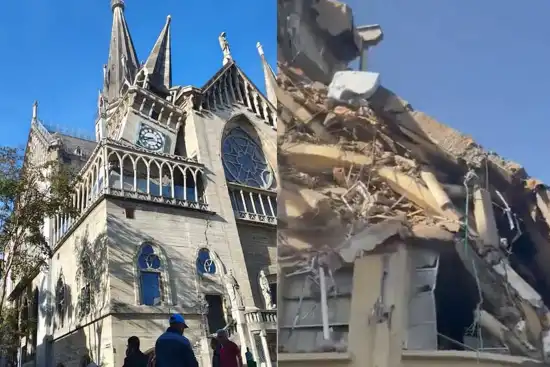 Catedral de Manizales y el derrumbe de un hospital en Cali.